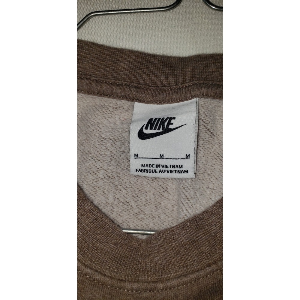 Nike Sportswear Club Fleece Crewneck Sweatshirt Brown Mocha Futura Logo Mens M - Picture 4 of 4
